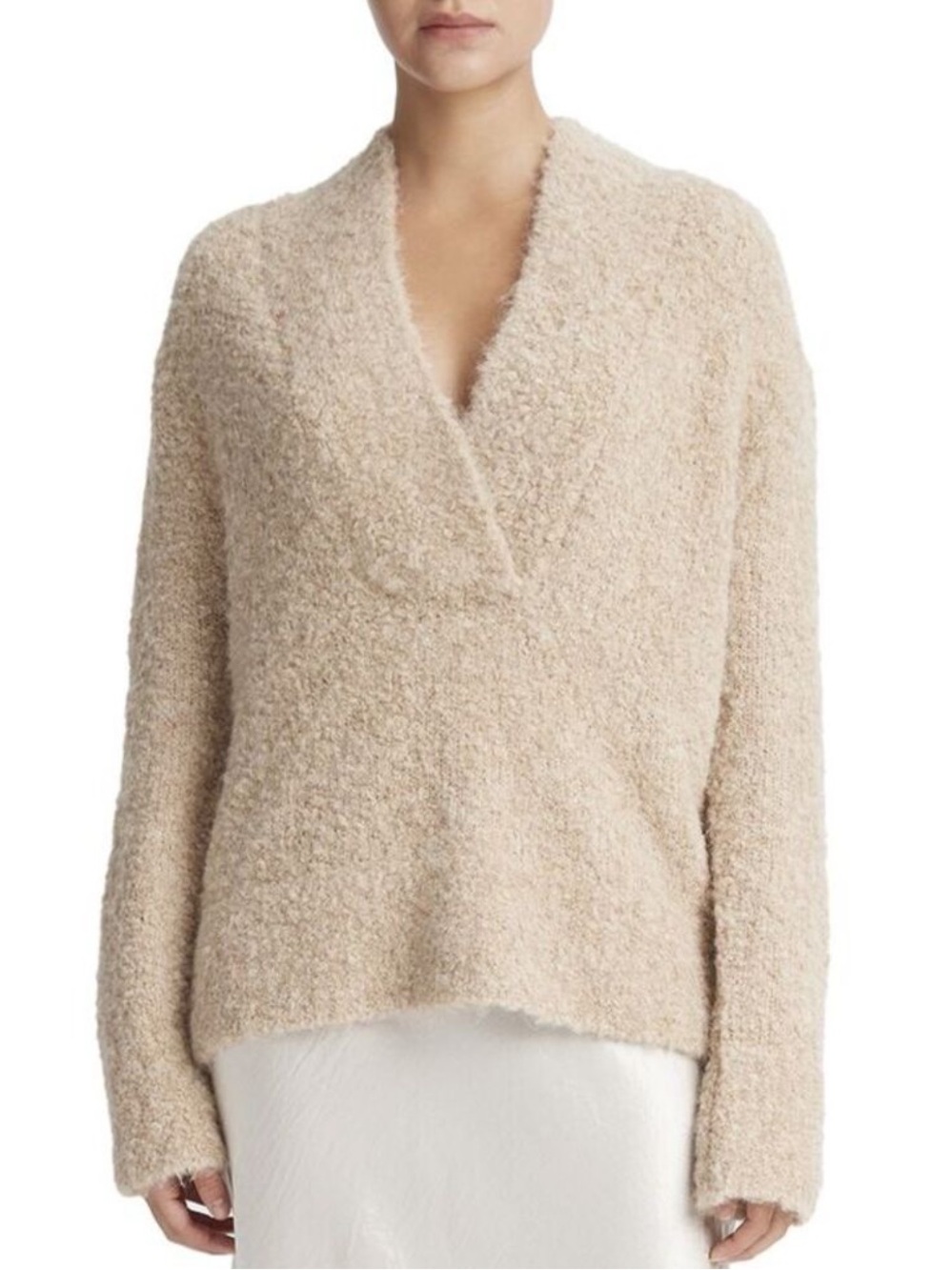 Vince Women’s Crimped Shawl Sweater Cream Size Medium NWOT
